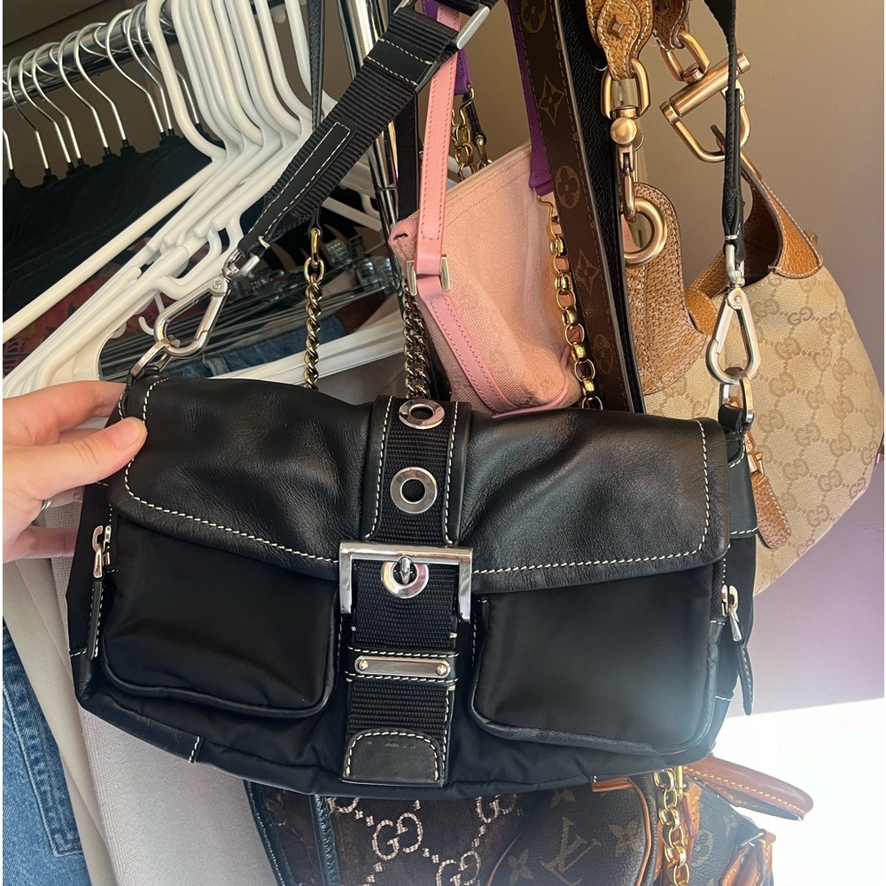 PRADA vintage black nylon cargo shoulder bag